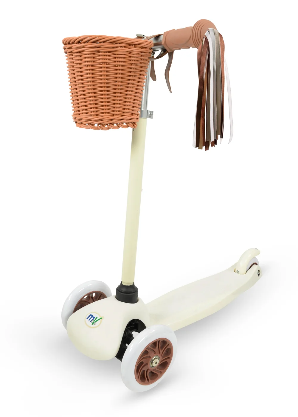 MoVe Multi Coloured Tilt N Turn Scooter with Basket and Tassels! - One Size Image 1