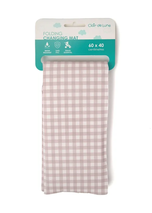 Clair de Lune Gingham Folding Travel Changing Mat - One Size Image 4