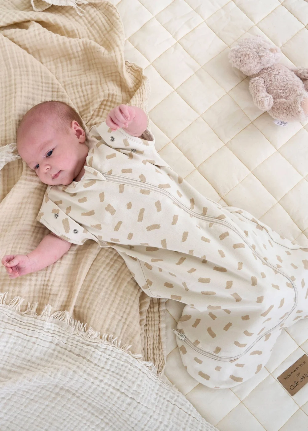 Clair de Lune Organic Cotton Dash Swaddle Bag - 0-3 months Image 1