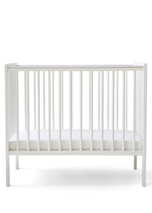 East Coast White Space Saver Cot with Mattress