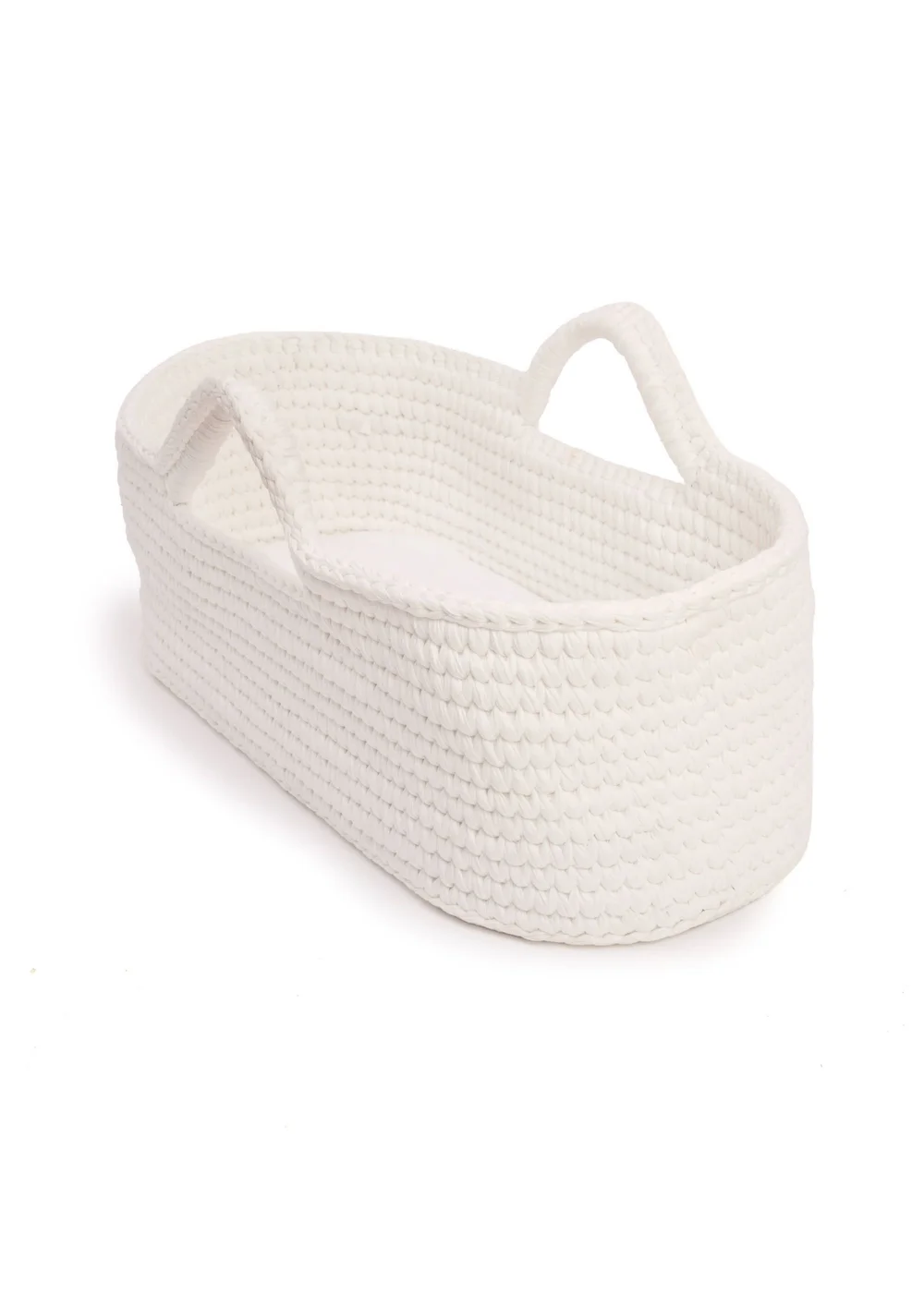 Clair de Lune Crochet Moses Basket with Natural Rocking Stand - One Size Image 3