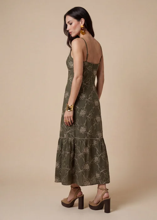 Urban Bliss Khaki Embroidered Maxi Dress - 12 Image 2