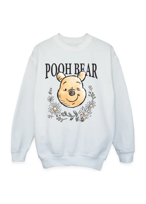 Ada & Ted Disney Winnie The Pooh Bear Girls White Graphic Sweatshirt (3-13 Years) - 7-8 Yrs Image 1