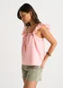 Gini London Pink Ruffle Cami Broidery Anglaise Top - 8 Image 5
