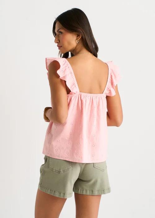 Gini London Pink Ruffle Cami Broidery Anglaise Top - 8 Image 3