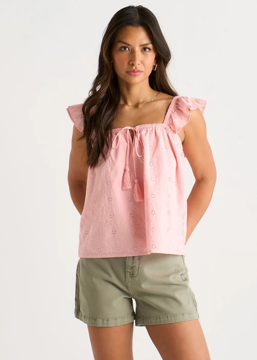 Gini London Pink Ruffle Cami Broidery Anglaise Top - 8 Image 2