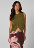 Urban Bliss Green Floral Button Front Vest - L Image 1