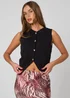 Urban Bliss Black Floral Button Front Vest - M Image 1