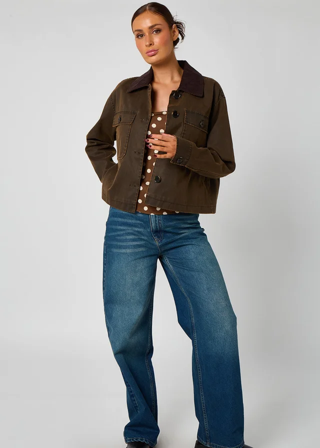 Urban Bliss Wax Barn Jacket Chocolate