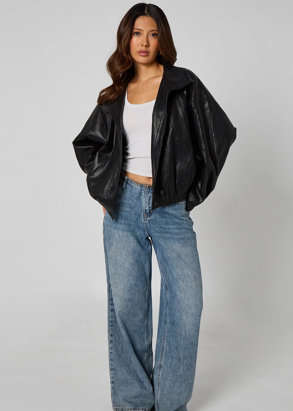 Urban Bliss Pu Oversized Jacket Black - 10 Image 1