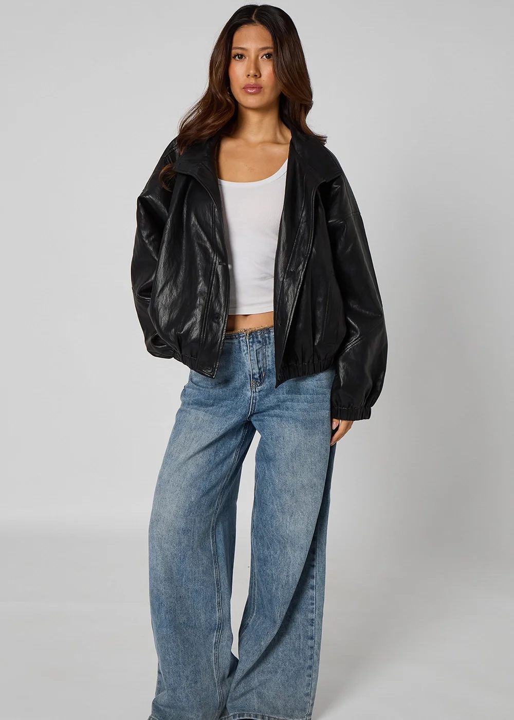 Urban Bliss Pu Oversized Jacket Black - 10 Image 3