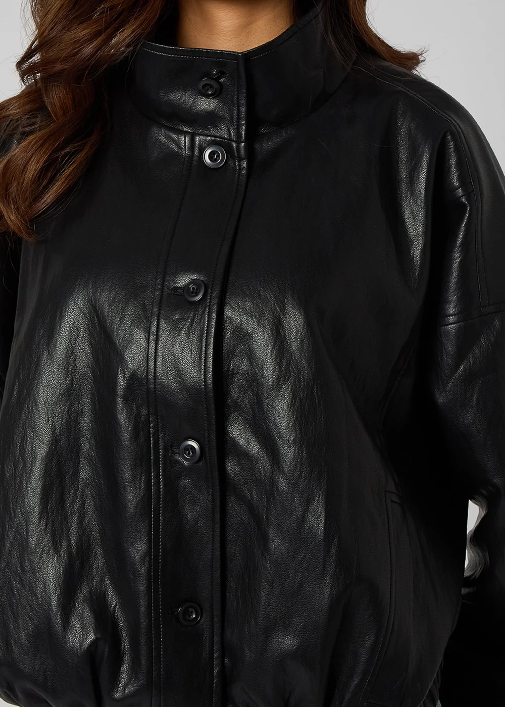 Urban Bliss Pu Oversized Jacket Black - 10 Image 4