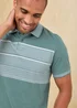 Cotton Traders Washed Jade Short Sleeve Stripe Jersey Polo Shirt - M Image 2