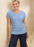 Cotton Traders Baby Blue Textured Jersey Top - 16 Image 4