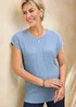 Cotton Traders Baby Blue Textured Jersey Top - 16 Image 1