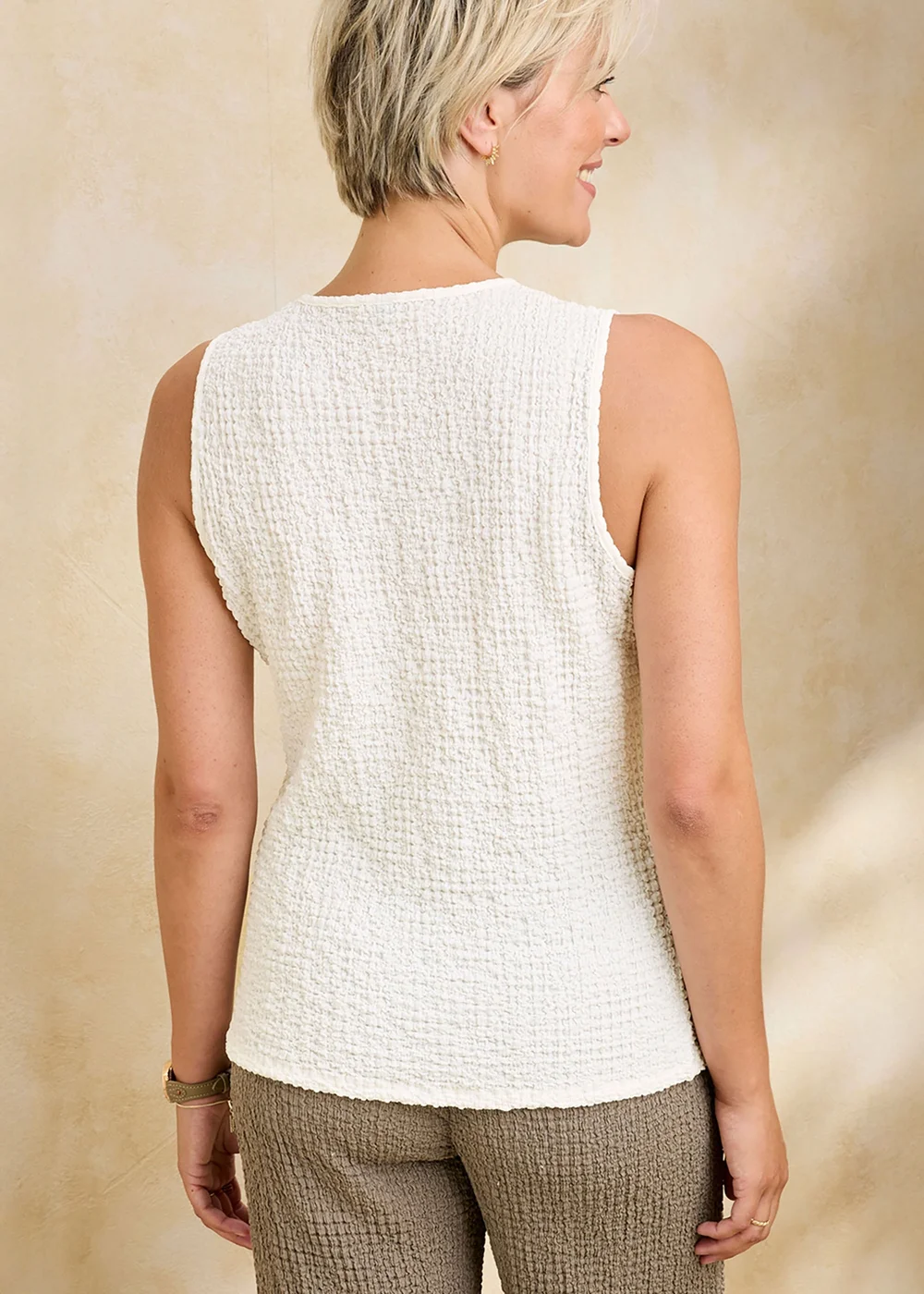 Cotton Traders Cloud Grey Textured Jersey Vest - 18 Image 4