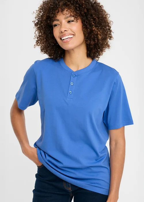 Cotton Traders French Blue Grandad T-Shirt - 5XL Image 2