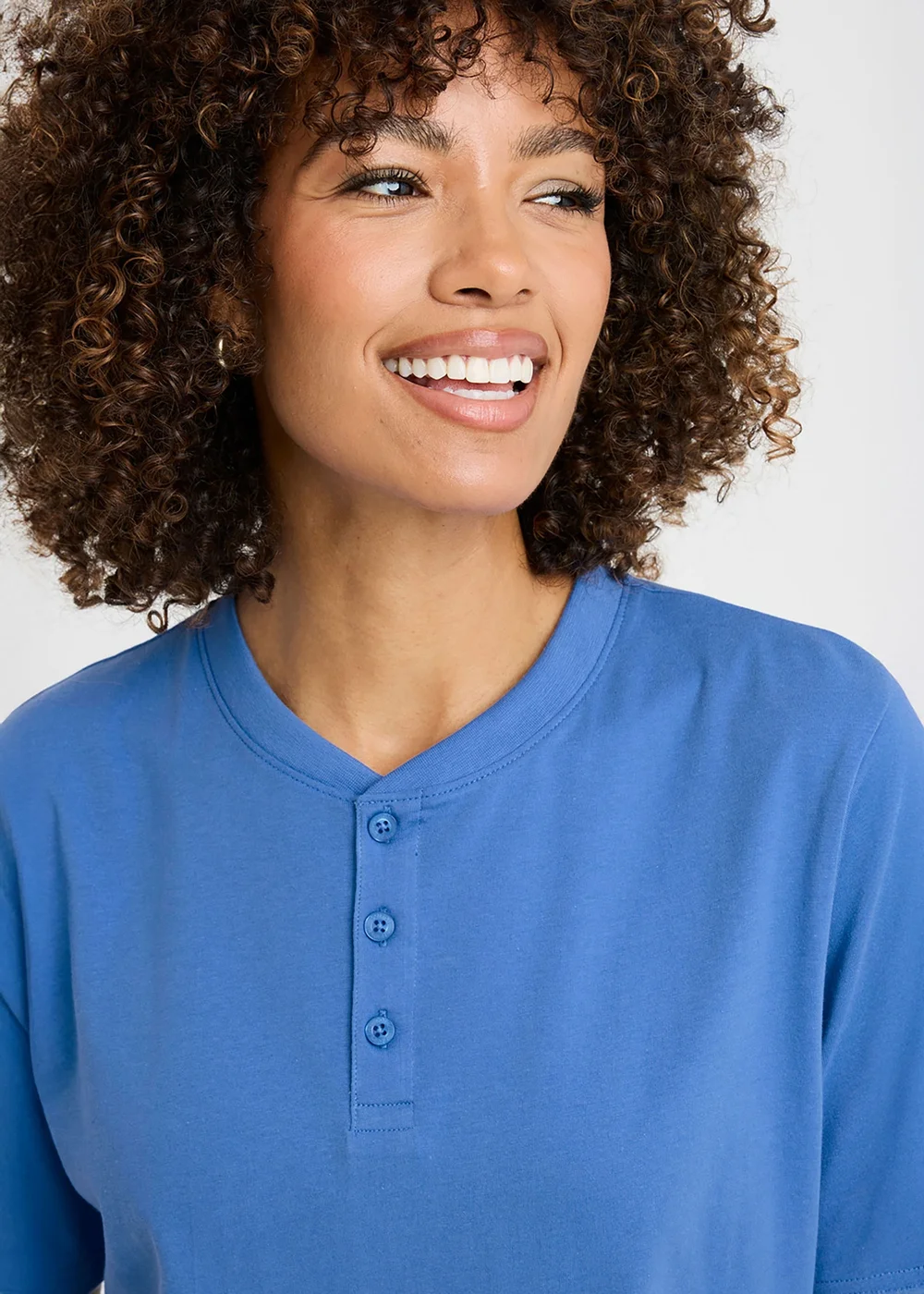Cotton Traders French Blue Grandad T-Shirt - 5XL Image 3
