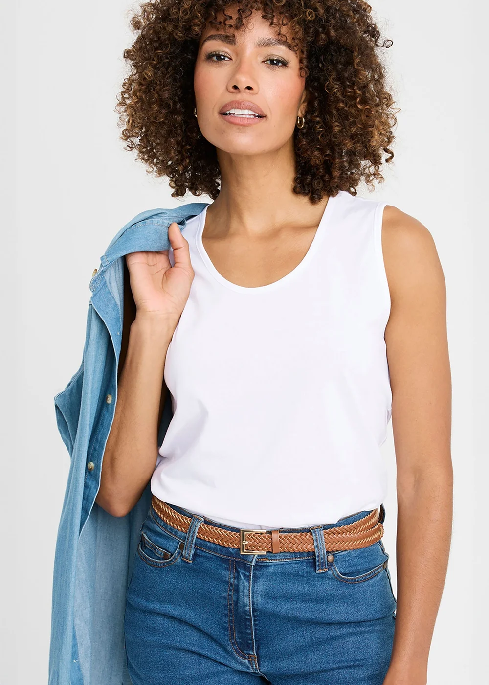 Cotton Traders White Vest Top - XS Image 1