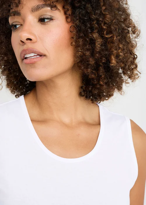 Cotton Traders White Vest Top - XS Image 2