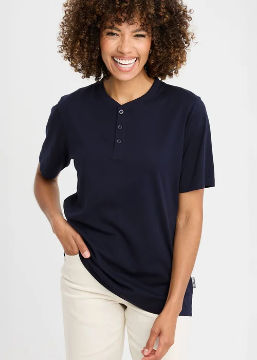 Cotton Traders Navy Grandad T-Shirt - XL Image 2