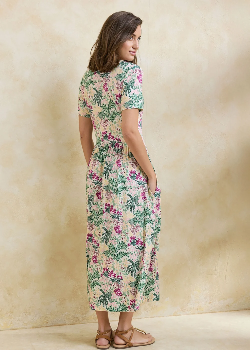 Cotton Traders Ivory Printed Jersey Maxi Dress - 12 Image 2