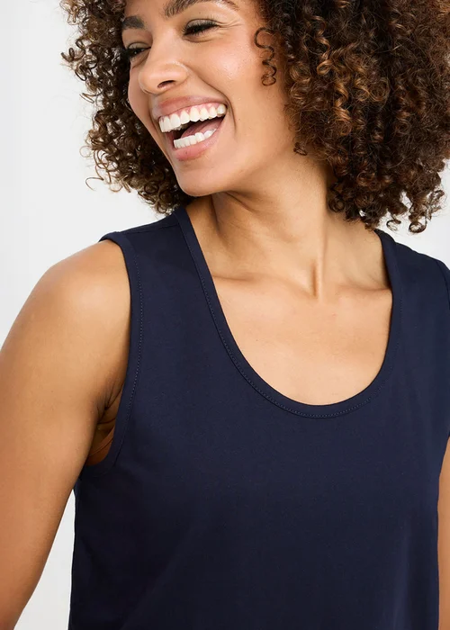 Cotton Traders Navy Vest Top - XS Image 2