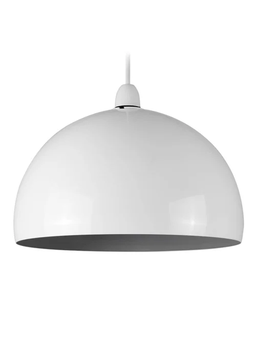 ValueLights Curva White Pendant With Grey Interior - One Size Image 1
