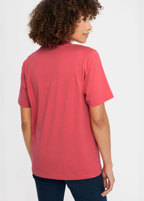 Cotton Traders Deep Coral Grandad T-Shirt - M Image 4