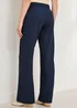 Cotton Traders Midnight Blue Textured Jersey Trousers - 10/L29 Image 2