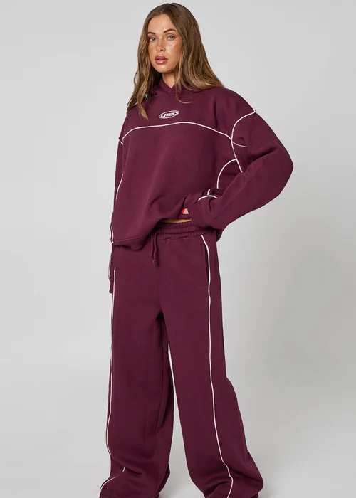 Urban Bliss Burgundy Piped Jogger - 16 Image 3