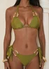 Moda Minx Iconic Isle Olive Atka Triangle Bikini Top - S Image 2