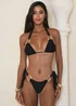 Moda Minx Iconic Isle Black Atka Tie Side Full Brief Bikini Bottom - L Image 2