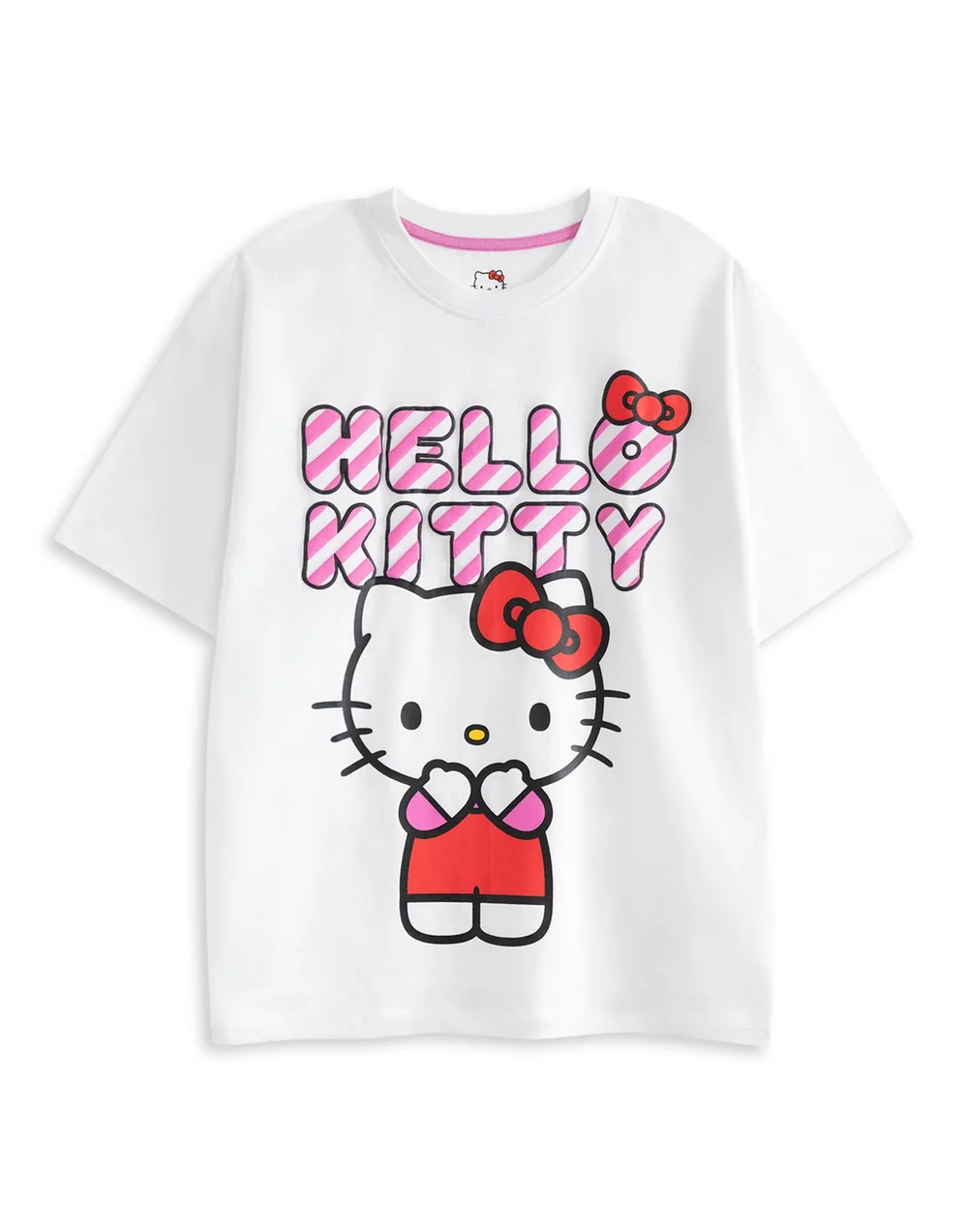 Vanilla Underground Hello Kitty Girls Pink Hearts & Bows Multi-Pack Of 2 Short Sleeve & Leg Pyjama Set (3-14 Years) - 11-12 Yrs Image 5