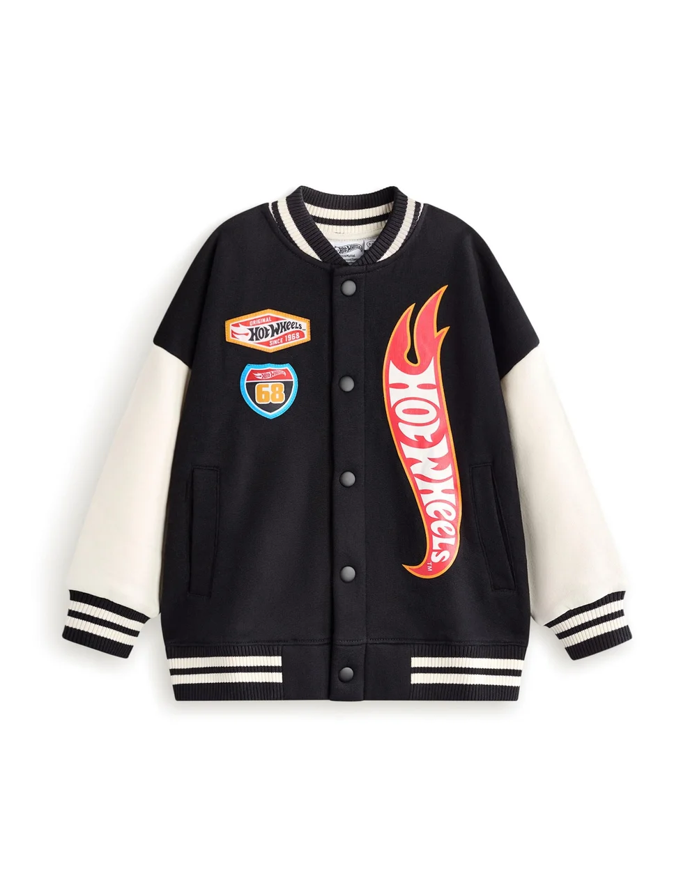 Vanilla Underground Hot Wheels Boys Black Turbo Charged Varsity Jacket (3-12 Years) - 8-9 yrs Image 4