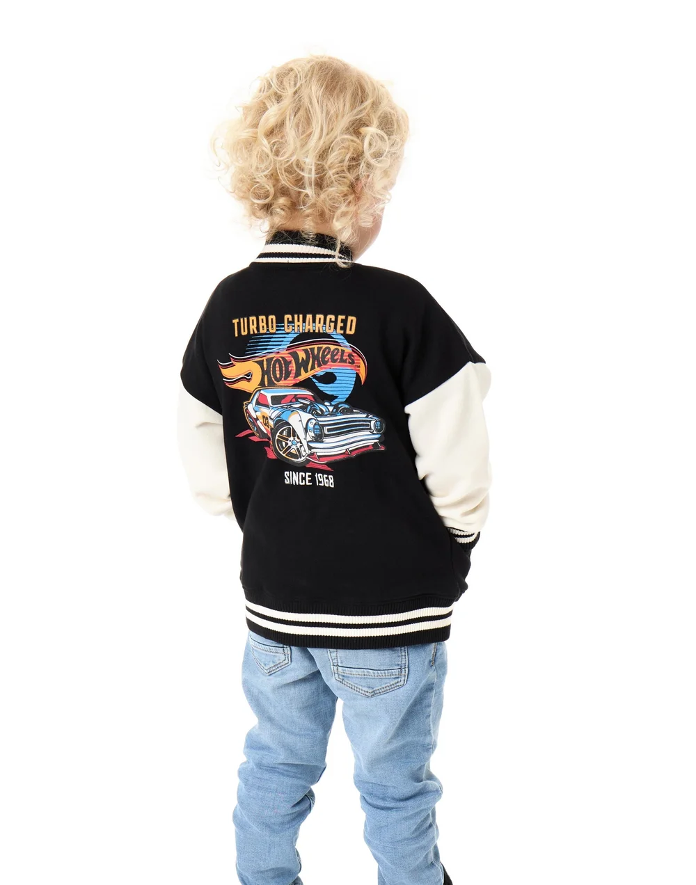 Vanilla Underground Hot Wheels Boys Black Turbo Charged Varsity Jacket (3-12 Years) - 8-9 yrs Image 2