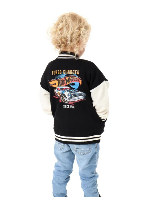 Vanilla Underground Hot Wheels Boys Black Turbo Charged Varsity Jacket (3-12 Years) - 8-9 yrs Image 2