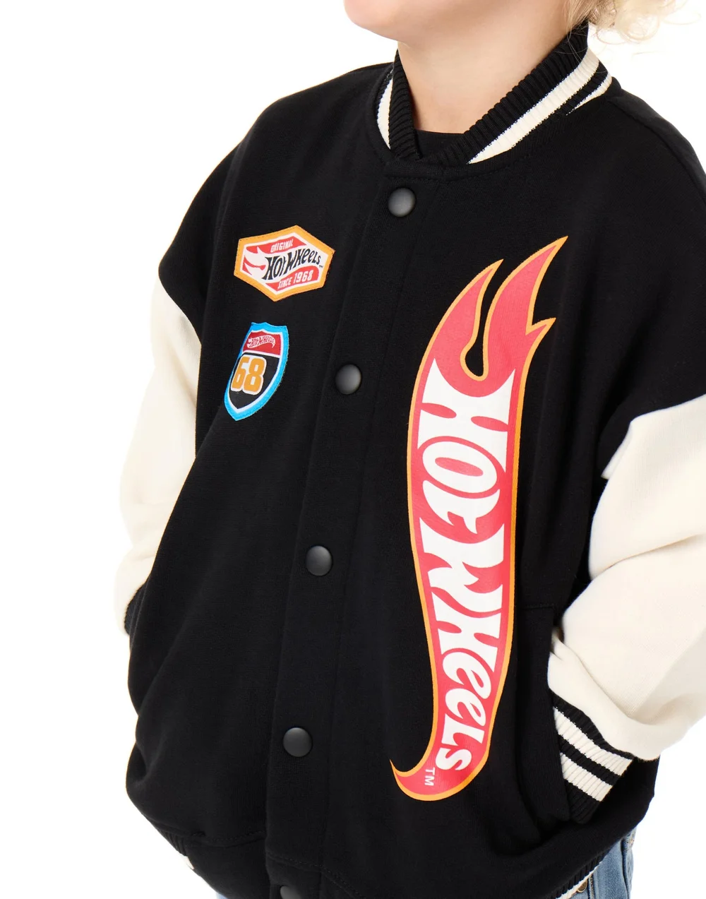 Vanilla Underground Hot Wheels Boys Black Turbo Charged Varsity Jacket (3-12 Years) - 8-9 yrs Image 3
