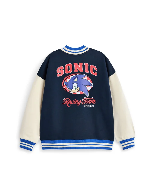 Vanilla Underground Sonic The Hedgehog Boys Blue Racing Team Varsity Jacket (4-12 Years)