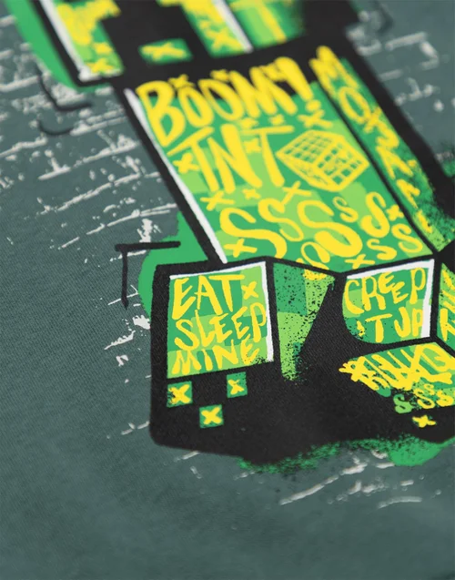 Vanilla Underground Minecraft Boys Green Creeper Sweatshirt & Joggers Set (5-14 Years) - 13-14 Yrs Image 5