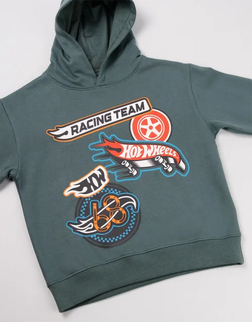 Vanilla Underground Hot Wheels Boys Grey Character Hoodie & Joggers Set (3-12 Years) - 7-8 Yrs Image 3