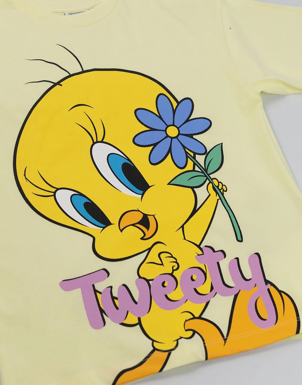 Vanilla Underground Looney Tunes Girls Yellow Tweety Short Sleeved T-Shirt (2-10 Years) - 8-9 yrs Image 3