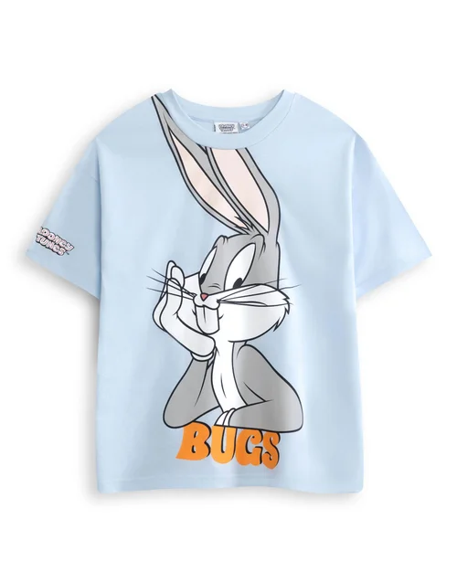 Vanilla Underground Looney Tunes Boys Blue Bugs Short Sleeved T-Shirt (2-10 Years) - 7-8 Yrs Image 1