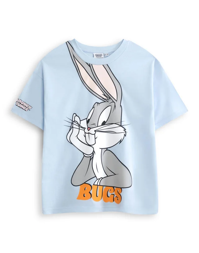 Vanilla Underground Looney Tunes Boys Blue Bugs Short Sleeved T-Shirt (2-10 Years)