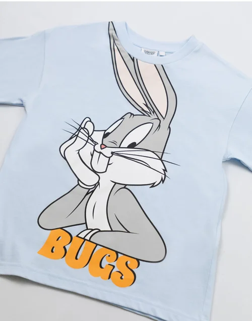 Vanilla Underground Looney Tunes Boys Blue Bugs Short Sleeved T-Shirt (2-10 Years) - 7-8 Yrs Image 3