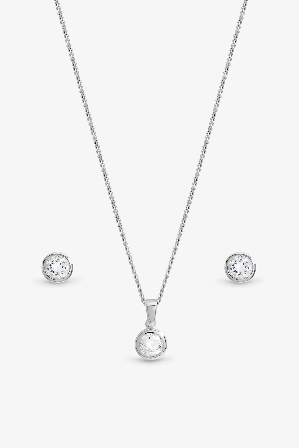 Inicio Sterling Silver Plated Cubic Zirconia Bezel Set Gift Box - One Size Image 2