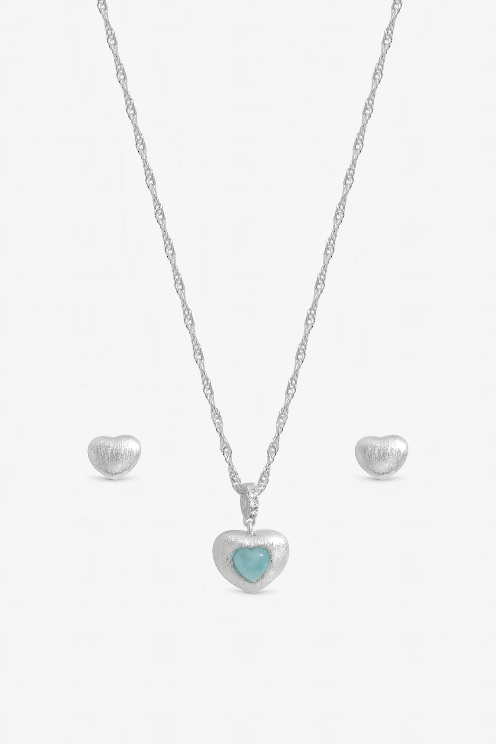 Inicio Sterling Silver Plated Satin Heart Set Gift Box - One Size Image 2