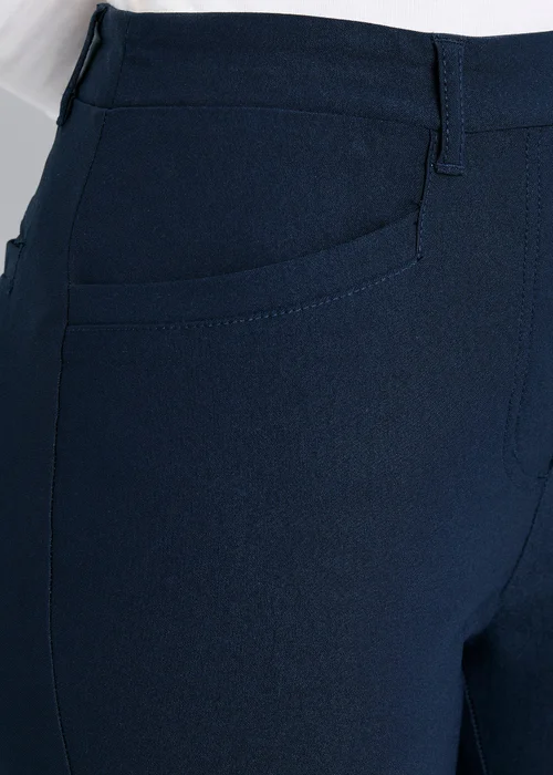 Cotton Traders Dark Blue Super Stretchy Pull On Slim Leg Trousers - 18/L29 Image 3