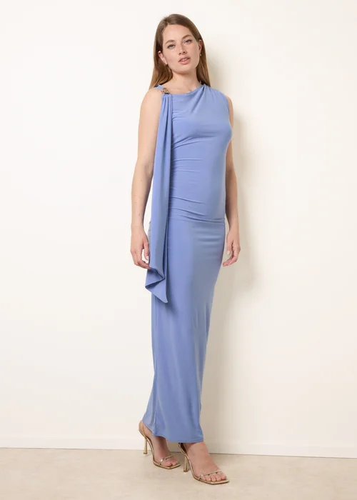 Blue Vanilla Blue Drape Brooch Detailing Ruched Maxi Dress - 16 Image 3