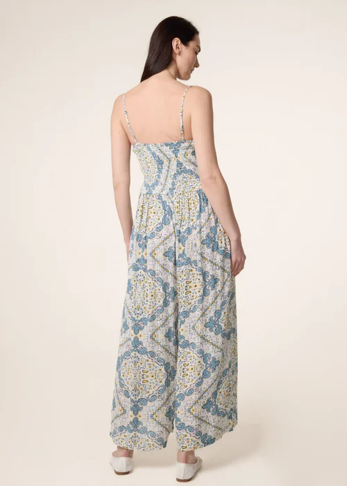 Blue Vanilla Blue Shirred Drawstring Jumpsuit - M Image 4